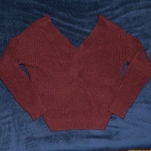 Maroon open back sweater